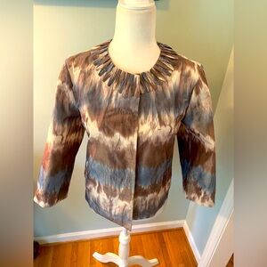 Chico's Brown, Blue, & Cream tie-dyed Jacket, size 1